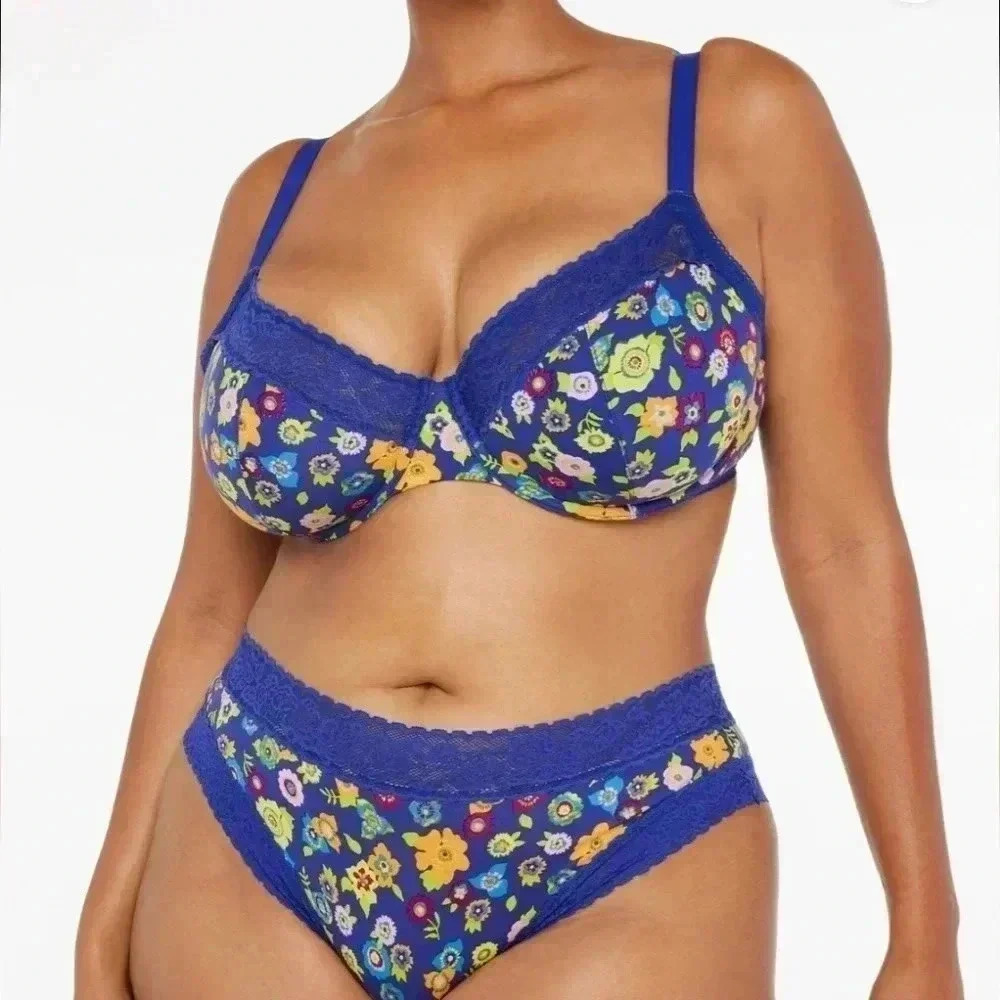 Sagave X Fenty Cotton Essentials Lace-Trim Cheeky Panty and Bra